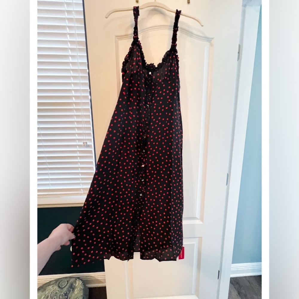 Realisation Par Black and Red Polka Dot Midi Dress